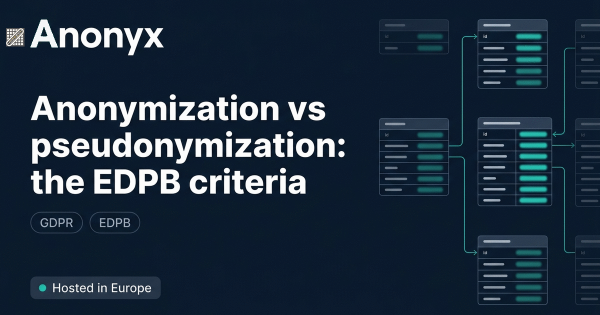 Anonymization vs pseudonymization: the EDPB criteria - Anonyx
